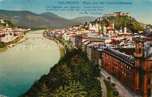 AK / Ansichtskarte Salzburg Oesterreich Blick von der Humboldterrasse Kat. Salzburg
