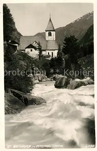 AK / Ansichtskarte St Leonhard Pitztal Kirche Dorfbach Kat. St. Leonhard im Pitztal