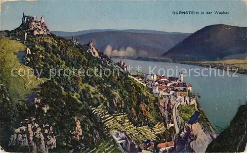 AK / Ansichtskarte Duernstein Wachau Panorama Wallfahrtskirche Kat. Duernstein