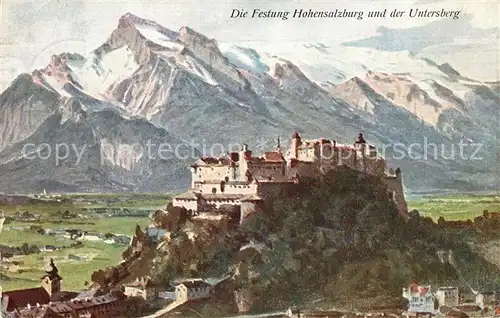 AK / Ansichtskarte Salzburg Oesterreich Festung Hohensalzburg mit Untersberg Kat. Salzburg