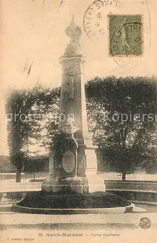 AK / Ansichtskarte Saint Maixent l Ecole Statue Gambetta Monument Kat. Saint Maixent l Ecole