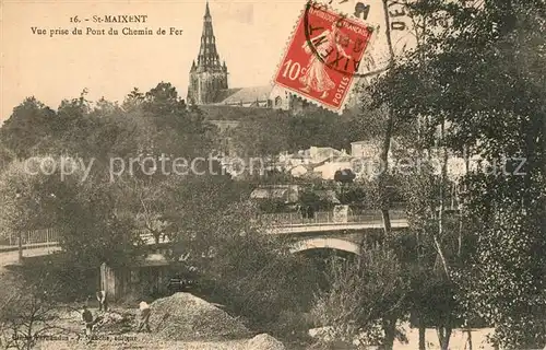 AK / Ansichtskarte Saint Maixent l Ecole Vue prise du Pont du Chemin de Fer Eglise Kat. Saint Maixent l Ecole