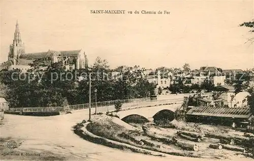 AK / Ansichtskarte Saint Maixent l Ecole vu du Chemin de Fer Eglise Kat. Saint Maixent l Ecole