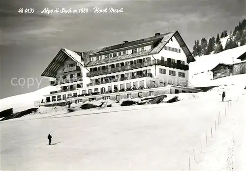 AK / Ansichtskarte Seiser Alm Hotel Merdi Winteraufnahme Kat. Seis am Schlern Kastelruth Suedtirol