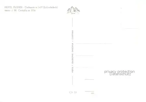 AK / Ansichtskarte Carbonin Schluderbach Hotel Ploner Cristallo