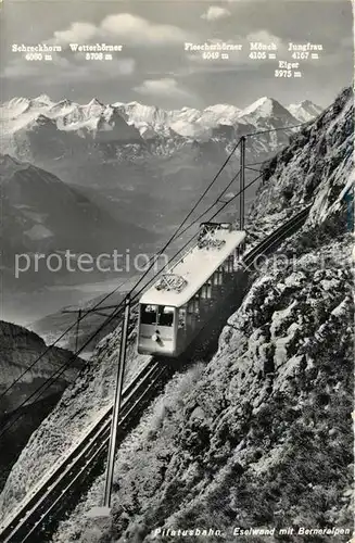 AK / Ansichtskarte Zahnradbahn Pilatusbahn Eselwand Berneralpen Pilatus Kulm  Kat. Bergbahn