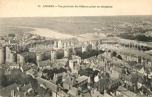 AK / Ansichtskarte Angers Vue du Chateau Fliegeraufnahme Kat. Angers