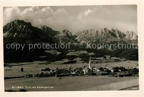 AK / Ansichtskarte Ellmau Tirol Panorama mit Kaisergebirge Kat. Ellmau