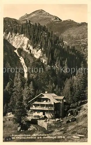 AK / Ansichtskarte Berndlalm Alpengasthaus im Obersulzbachtal mit Hackkogel Kat. Oesterreich