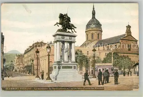 AK / Ansichtskarte Clermont Ferrand Puy de Dome Monument de Vercingetorix et Eglise Saint Pierre des Minimes Kat. Clermont Ferrand