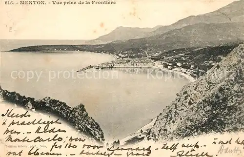 AK / Ansichtskarte Menton Alpes Maritimes vue prise de la Frontiere Kat. Menton