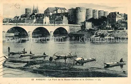 AK / Ansichtskarte Angers Pont de la Basse Chaine et Chateau Kat. Angers