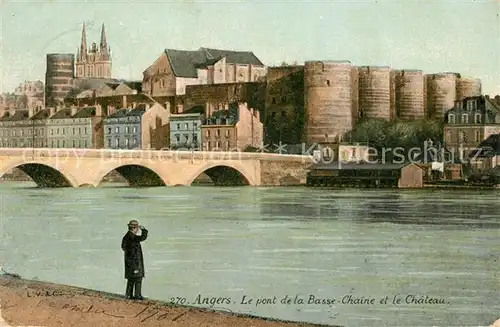 AK / Ansichtskarte Angers Pont de la Basse Chaine et le Chateau Kat. Angers