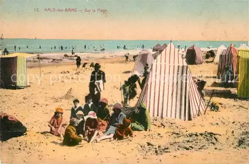 AK / Ansichtskarte Malo les Bains Sur la plage Kat. Dunkerque