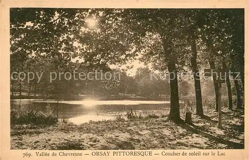 AK / Ansichtskarte Orsay Essonne Vallee de Chevreuse Coucher de soleil sur le Lac Kat. Orsay