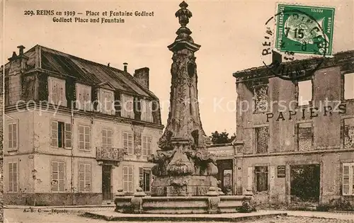 AK / Ansichtskarte Reims Champagne Ardenne Place et Fontaine Godinot Kat. Reims