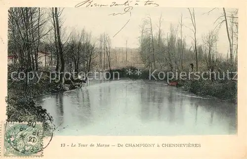 AK / Ansichtskarte Chennevieres sur Marne Le Tour de Marne de Champigny Kat. Chennevieres sur Marne