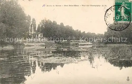 AK / Ansichtskarte Saint Maur des Fosses Parc Bords de Marne vue sur Champigny Kat. Saint Maur des Fosses