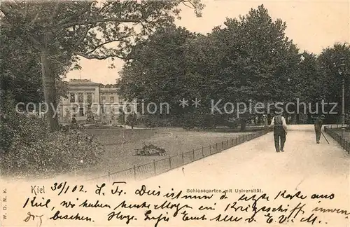 AK / Ansichtskarte Kiel Schlossgarten mit Universitaet Kat. Kiel