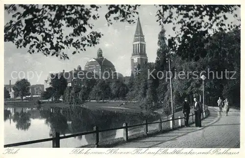 AK / Ansichtskarte Kiel Kleiner Hafen mit Stadttheater und Rathaus Kat. Kiel