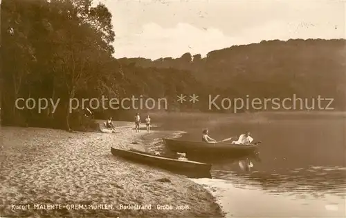 AK / Ansichtskarte Malente Gremsmuehlen Badestrand Grosse Insel Kat. Malente