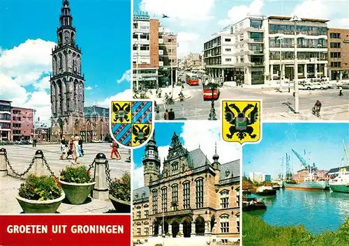 AK / Ansichtskarte Groningen Rathaus Hafen Kat. Groningen