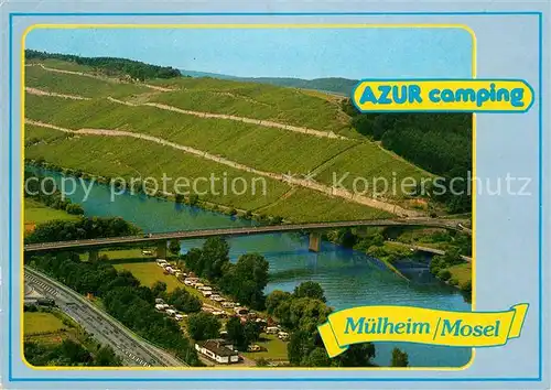 AK / Ansichtskarte Muelheim Mosel Fliegeraufnahme Azur Camping Kat. Muelheim (Mosel)