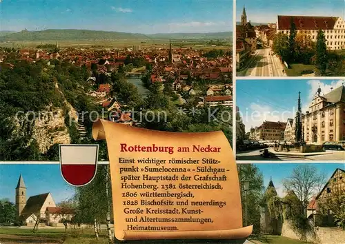 AK / Ansichtskarte Rottenburg Neckar Panorama Brunnen Kirche Stadtmauer Kat. Rottenburg am Neckar