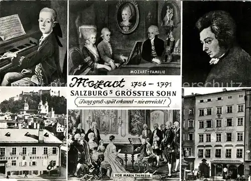 AK / Ansichtskarte Mozart Wolfgang Amadeus Familie Wohnhaus Geburtshaus Maria Theresia  Kat. Komponist