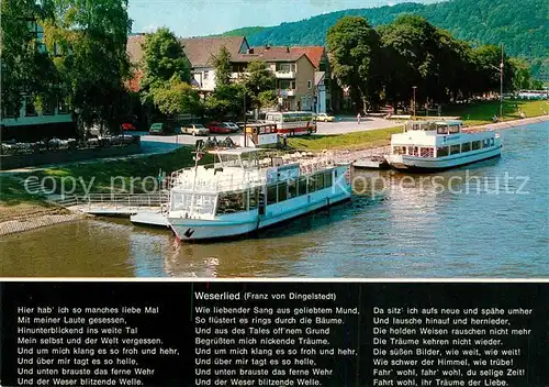 AK / Ansichtskarte Motorschiffe Weisse Flotte Warnecke Weserlied  Kat. Schiffe