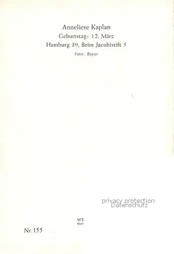 AK / Ansichtskarte Schauspieler Anneliese Kaplan  Kat. Kino und Film
