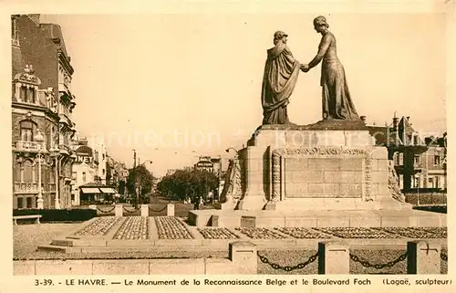 AK / Ansichtskarte Le Havre Le Monument de la Reconnaissance Belge et le Boulevard Foch Kat. Le Havre
