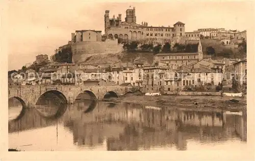 Beziers Le Vieux Pont et la Cathedrale St Nazaire Kat. Beziers