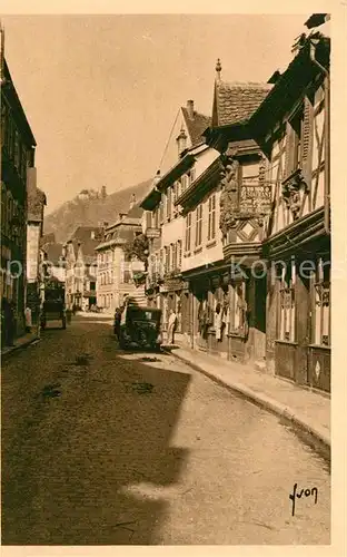 Ribeauville Haut Rhin Elsass Grande Rue et Chateau St Ulrich Kat. Ribeauville