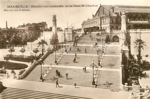 Marseille Bouches du Rhone Escalier monumentale de la Gare St Charles
