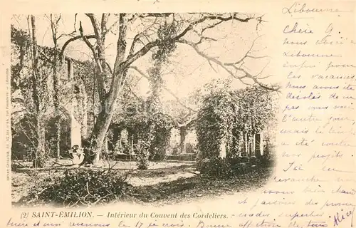 AK / Ansichtskarte Saint Emilion Interieur du Couvent des Cordeliers Kat. Saint Emilion