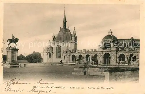 AK / Ansichtskarte Chantilly Chateau de Chantilly Statue du Connetable Kat. Chantilly