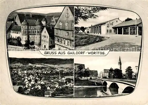 AK / Ansichtskarte Gaildorf Bruecke Schloss Panoramen Kat. Gaildorf