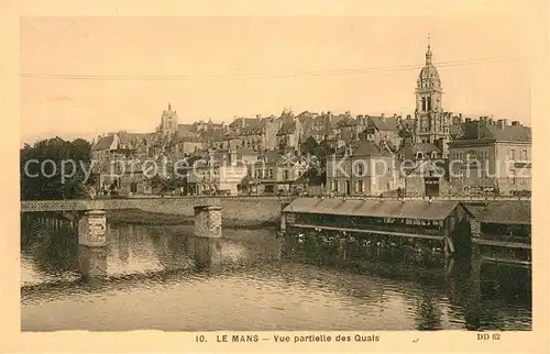 AK / Ansichtskarte Le Mans Sarthe Vue partielle des Quais Eglise Kat. Le Mans