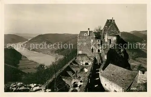 AK / Ansichtskarte Aggstein Niederoesterreich Burgruine Panorama Blick ueber die Donau