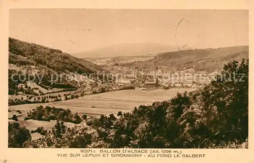 AK / Ansichtskarte Ballon d Alsace Vue sur Lepuix et Giromagny Au fond le Salbert Kat. Sewen