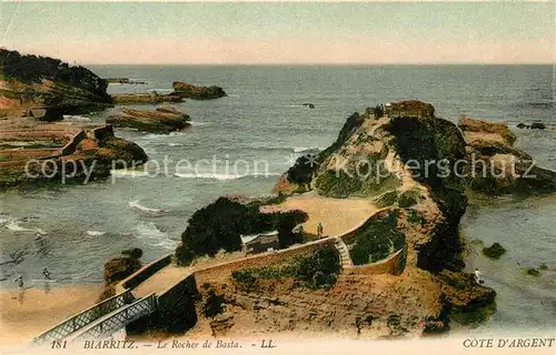 AK / Ansichtskarte Biarritz Pyrenees Atlantiques Le Rocher de Basta Cote d Argent Kat. Biarritz