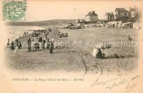 AK / Ansichtskarte Saint Pair sur Mer La Plage a lHeure des Bains Kat. Saint Pair sur Mer