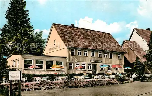 AK / Ansichtskarte Bockswiese Hahnenklee Harz Hotel Pension Sonnenschein Kaffeeterrasse Kat. Goslar