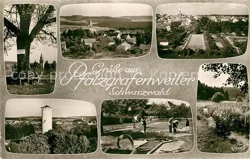 AK / Ansichtskarte Pfalzgrafenweiler Teilansichten Hoehenluftkurort im Schwarzwald Turm Minigolf Kat. Pfalzgrafenweiler