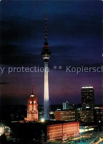 AK / Ansichtskarte Berlin Fernsehturm Nachtaufnahme Hauptstadt der DDR Kat. Berlin