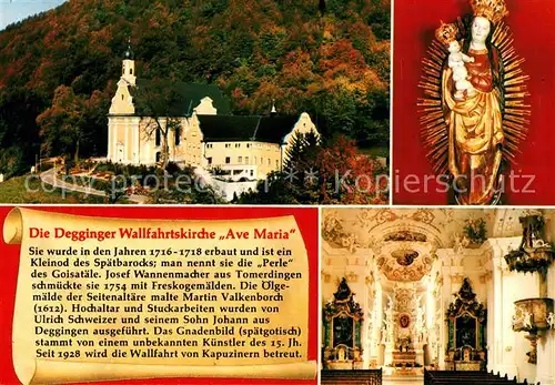 AK / Ansichtskarte Deggingen Wallfahrtskirche Ave Maria Altar Heiligenfigur Geschichte Kat. Deggingen