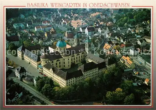 AK / Ansichtskarte Weingarten Wuerttemberg Basilika Benediktiner Abtei Fliegeraufnahme