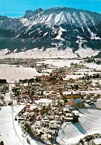 AK / Ansichtskarte Pfronten Wintersportplatz mit Aggenstein Breitenberg Allgaeuer Alpen Fliegeraufnahme Kat. Pfronten