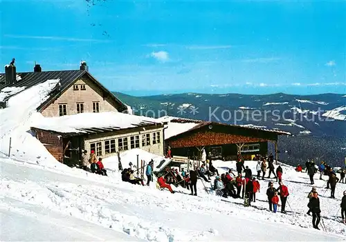 AK / Ansichtskarte Bayerisch Eisenstein Arberschutzhaus Grosser Arber Wintersportplatz Bayerischer Wald Kat. Bayerisch Eisenstein